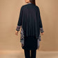 trueBrowns Black Woollen Geometric Kaftan Cape | Swadesiicart