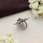trueBrowns Silver Tone Floral Ring | Swadesiicart