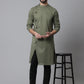 Even Apparels Green Sherwani Kurta With Asymetrical Cut | Swadesiicart