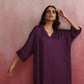 trueBrowns Purple Modal Kimono Kurta Set | Swadesiicart