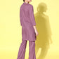 InWeave Women's Mauve Coord Set With Crepe Peach Crop Top - Swadesiicart