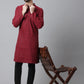 Even Apparels Maroon Solid Kurta With Band Collar | Swadesiicart