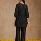 trueBrowns Black Gold Cotton Overlap Co-Ord Set - Swadesiicart