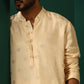 trueBrowns Men's Ivory Geometric Floral Viscose Silk Long Kurta | Swadesiicart