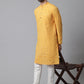 Even Apparels Yellow Kurta With Band Collar | Swadesiicart