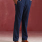 trueBrowns Men's Navy Cotton Mandarin Collar Kurta Co-ord set - Swadesiicart