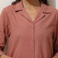 trueBrowns Peach Cotton Linen Kurta Pant Set | Swadesiicart