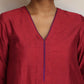 trueBrowns Red Silk Kurta Set | Swadesiicart