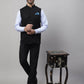 Even Apparels Men's Black Nehru Jacket With Welt Pockets | Swadesiicart