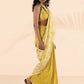 trueBrowns Lime Muslin Ikat Saree | Swadesiicart