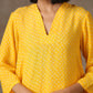 trueBrowns Yellow Bandhani Flare Printed Silk Co-Ord Set | Relove - Swadesiicart