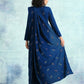 trueBrowns Blue Embroidered Velvet Ready to Wear Saree | Swadesiicart
