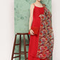 InWeave Women's Red Strappy Set W Camel Brown Or Duptta - Swadesiicart