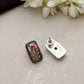 trueBrowns Silver Tone Handpainted Stud Earrings - Swadesiicart