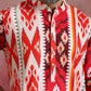 trueBrowns Men's Maroon Ikat Print Mandarin Collar Kurta | Swadesiicart