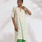 trueBrowns Off-White Cotton Floral Embroidered Straight Kurta Set | Swadesiicart