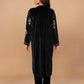 trueBrowns Black Velvet Embroidered Kurta Set | Swadesiicart