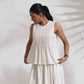 trueBrowns Off-White Cotton Skirt Co-ord Set - Swadesiicart