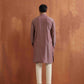 trueBrowns Men's Purple Cotton Dobby Kurta | Swadesiicart