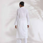 trueBrowns White Check Cotton Kurta Set | Swadesiicart
