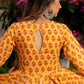 Pomcha Jaipur Mehar Light Brown Hand Block Anarkali Set | Swadesiicart