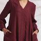 trueBrowns Maroon Dobby Co-ord Set - Swadesiicart