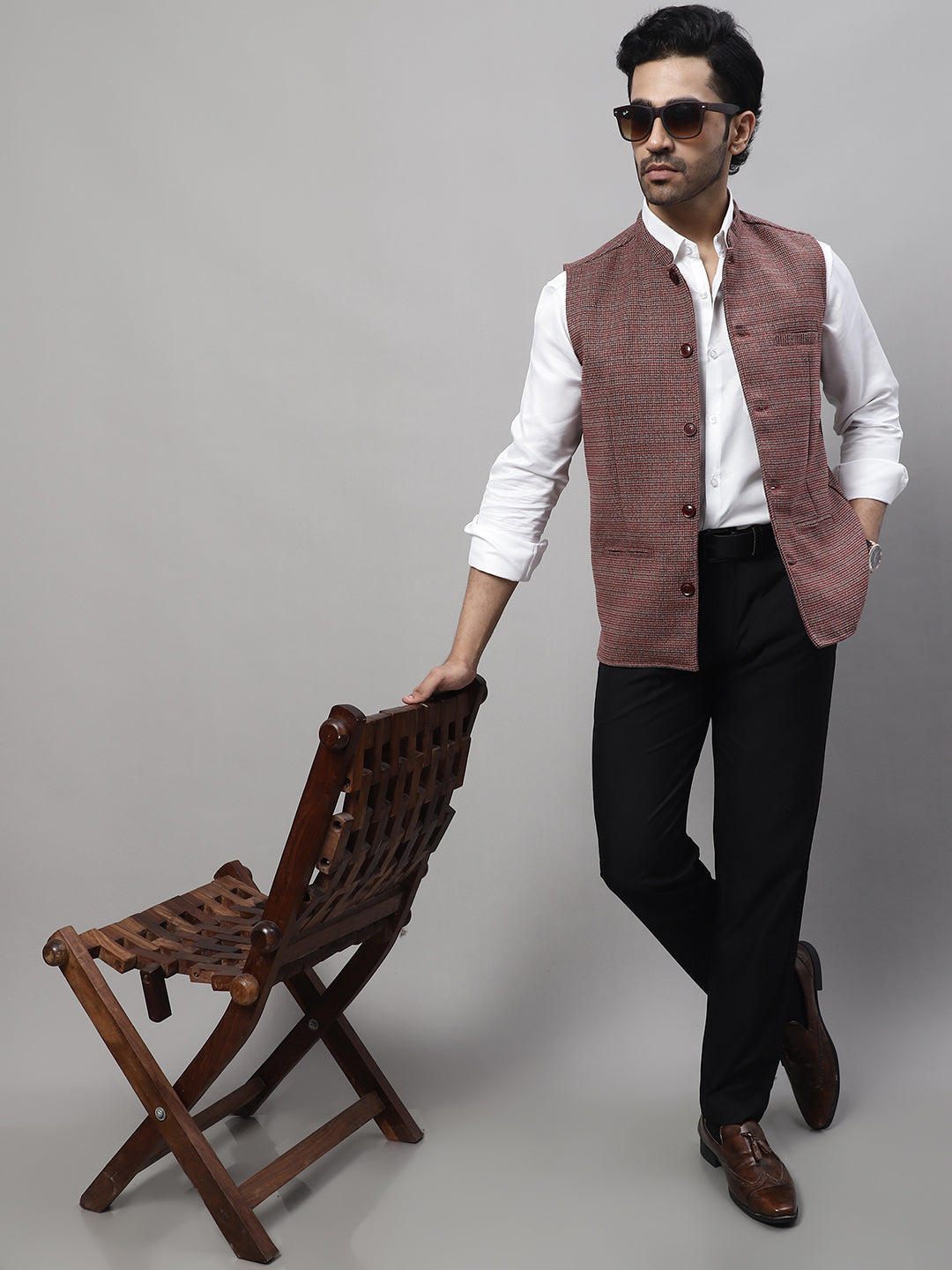 Even Apparels Men's Multi Nehru Jacket With Welt Pockets | Swadesiicart