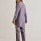 trueBrowns Plum Grey Foil Short Co-Ord Set - Swadesiicart