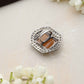 trueBrowns Silver Tone Yellow Stone Ring | Swadesiicart