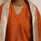 trueBrowns Orange Silk Sharara Dupatta Set | Swadesiicart