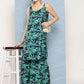 InWeave Women's Navy Green Big Leaf Print Crepe Kurta Set - Swadesiicart