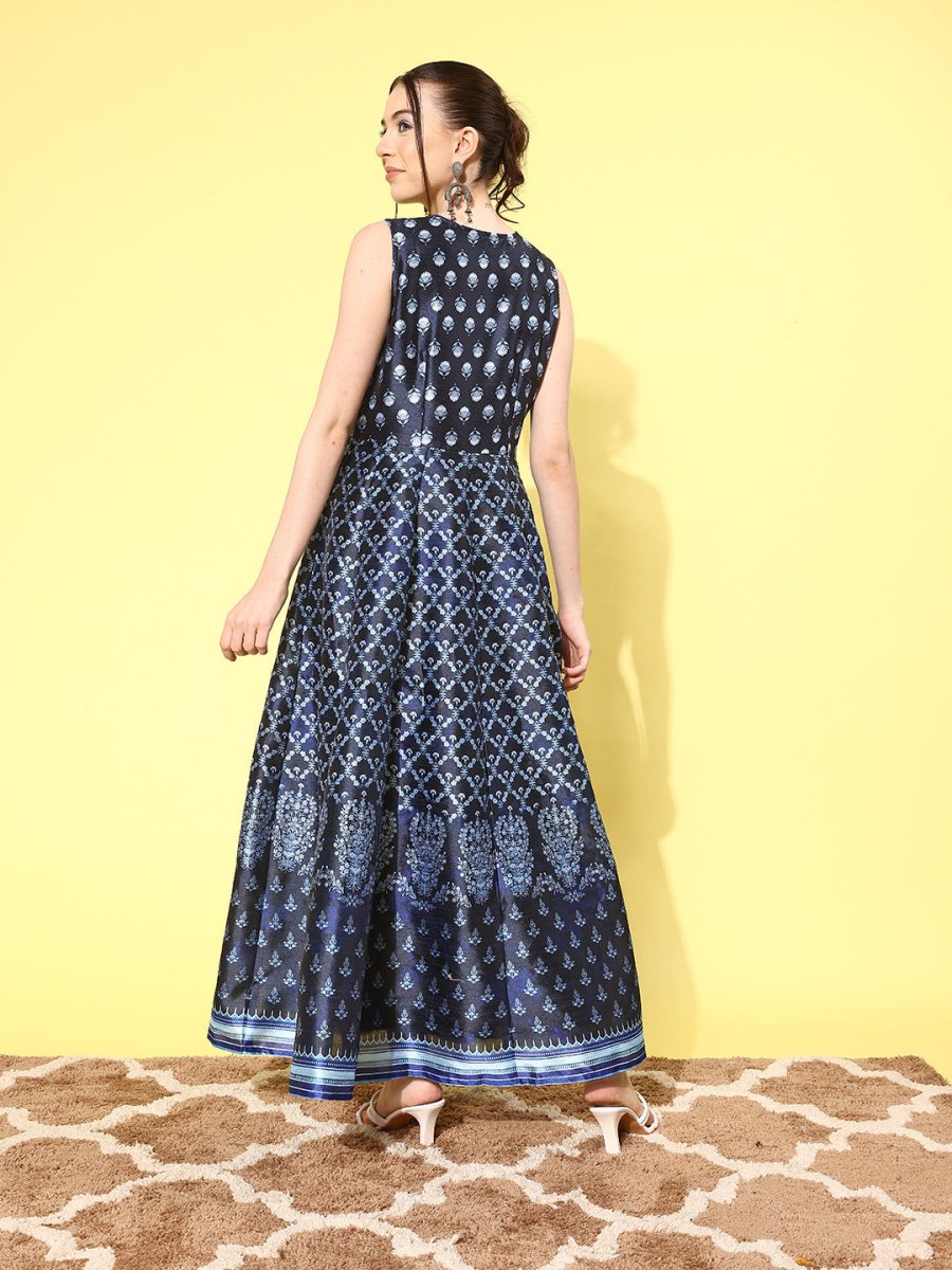 Ahalyaa Floral Printed Maxi Ethnic Dress | Swadesiicart