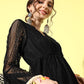 InWeave Women's Black Lacy Dress With Tassles - Swadesiicart