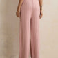 trueBrowns Pink Woollen Flared Pants | Swadesiicart