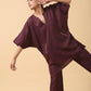trueBrowns Cotton Linen Purple Boxy Fit Co-Ord Set - Swadesiicart