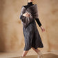 InWeave Women's Dark Grey Duble Shade Long Faux Fur Cape - Swadesiicart