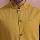 trueBrowns Men's Mustard Cotton Reversible Nehru Jacket | Swadesiicart