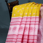 Yellow And Pink Colour Block Print Pure Kota Cotton Saree By Gayathri Reddy Designer Studio | Swadesiicart