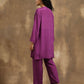 trueBrowns Purple Bandhani Printed Silk Co-Ord Set - Swadesiicart