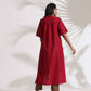 trueBrowns Maroon Slub Highslit Kurta Set | Swadesiicart