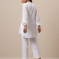trueBrowns Gauze White Short Co-Ord Set - Swadesiicart