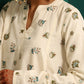 trueBrowns Ivory Blue Floral Cotton Flared Co-ord Set - Swadesiicart