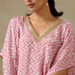 trueBrowns Light Mauve Bandhani Printed Silk Kaftan Kurta Pant Set | Swadesiicart