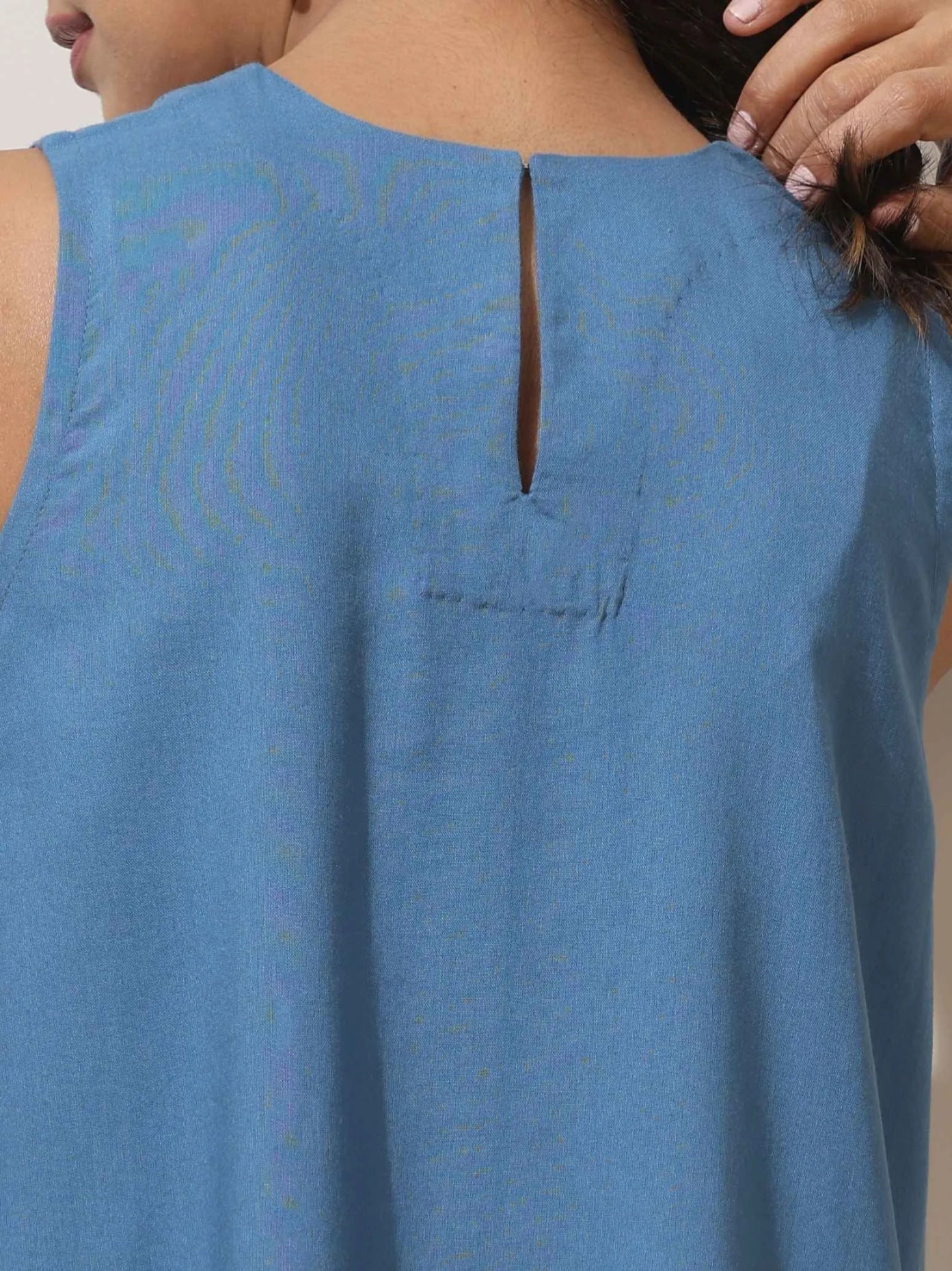 trueBrowns Blue Viscose Solid Co-ord Set - Swadesiicart