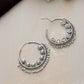trueBrowns Silver Tone Pearl Hoop Earrings | Swadesiicart