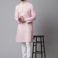 Even Apparels Pink Pure Cotton Kurta With Band Collar | Swadesiicart