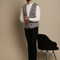 Even Apparels Men's Grey Double Breast Waistcoat | Swadesiicart