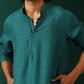 trueBrowns Men's Teal Silk Co-ord Set - Swadesiicart