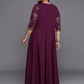 Ahalyaa Plus Size Floral Print Crepe Layered A-line Maxi Ethnic Dress | Swadesiicart