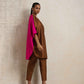 trueBrowns Brown Silk Co-ord Set - Swadesiicart